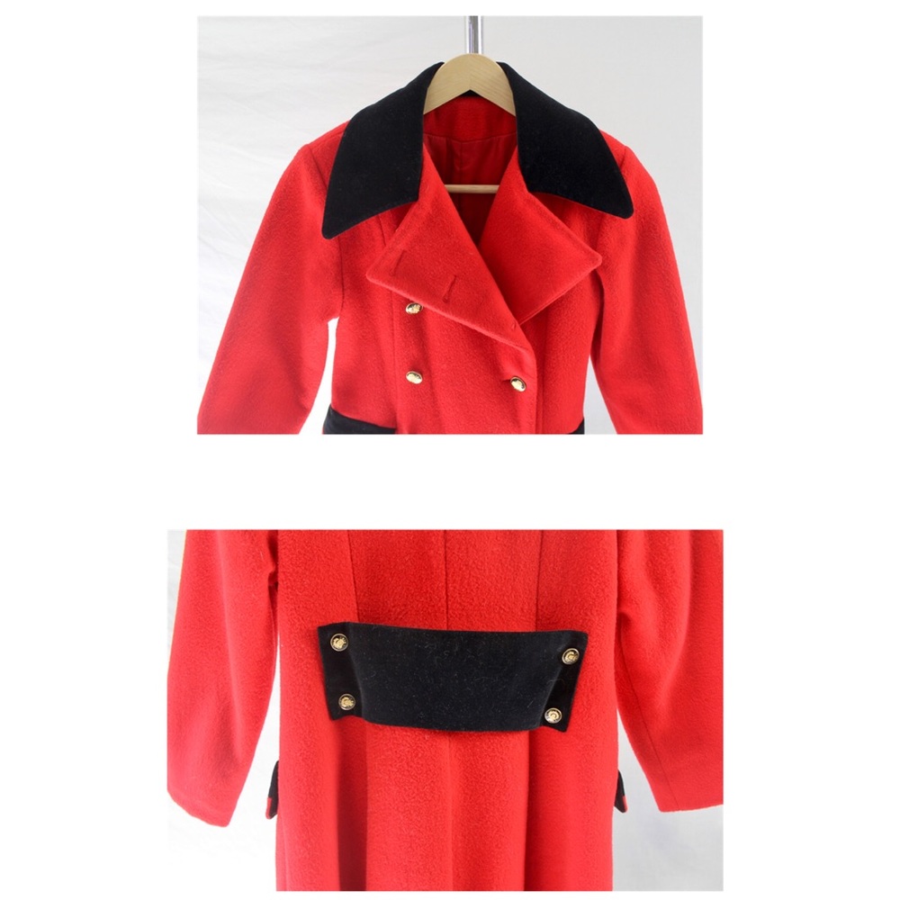 Vintage Rothschild Girls Red Wool Dress Coat Large - Picture 9 of 9